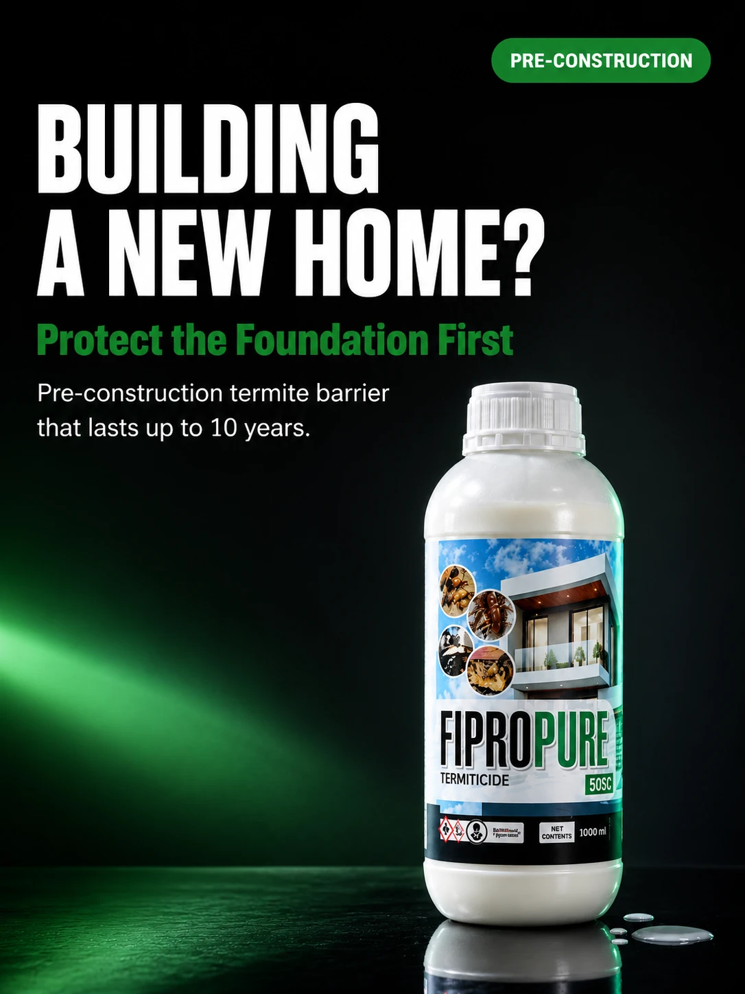 Pre-construction termite barrier — protect the foundation first
